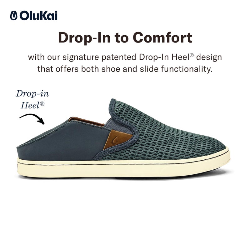 OLUKAI Pehuea Women's Slip On Sneakers, Casual Everyday Shoes with Easy On & Off Design, Breathable Mesh & Drop-in Heel, All-Day Comfort & Support, Pavement/Pavement, 11 - Image 2